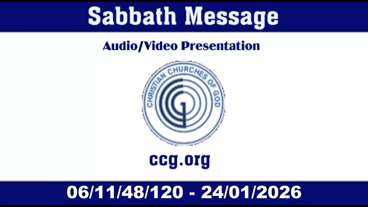 Sabbath Message (Audio) for 06/11/48/120 - 24/01/2026