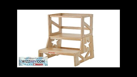 VEVOR Toddler Step Stool Natural Pine Wood Kids Kitchen Stool Helper Review