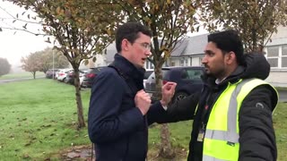 Foreigner security worker blocks an Irishman for denying transgenderism