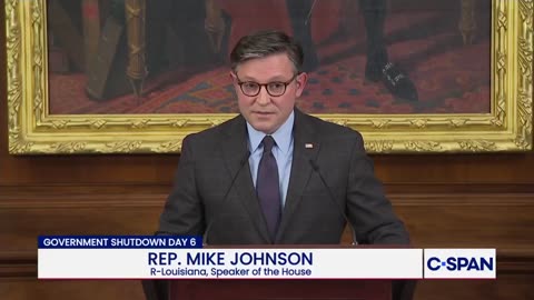Speaker Johnson responds to Hakeem Jeffries demand for a debate on govt shutdown
