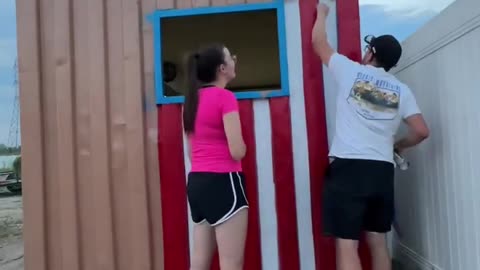 Painting the American Flag on a Shipping Container 🇺🇸 | USA Containers