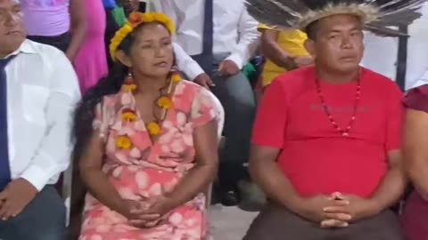 Brazil: Missionary Jaimeson of the Sateré-Mawé tribe ministering.