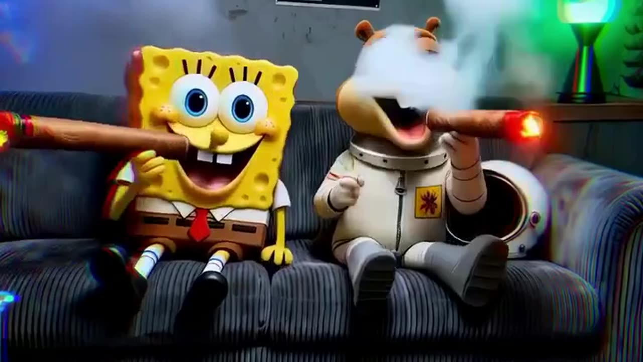 SPONGEBOB AND FRIENDS HAVING A SMOKE SESH!!