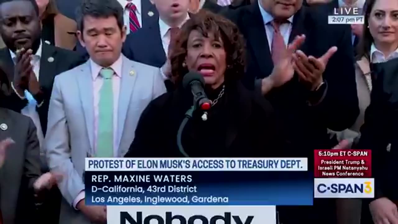 Unhinged Democrats Protest In Front of Treasury, Attack Musk, Call For Violence