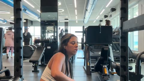 Girl Hits Her Head on Gym Barbell