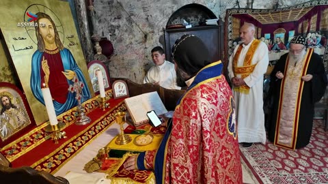 Sunday mass by the Syriac Orthodox Church in the Holy Sepulchre in Jerusalem
