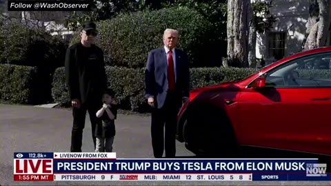 TRUMP TRIES HIS NEW TESLA: Takes the driver’s seat in support of Musk