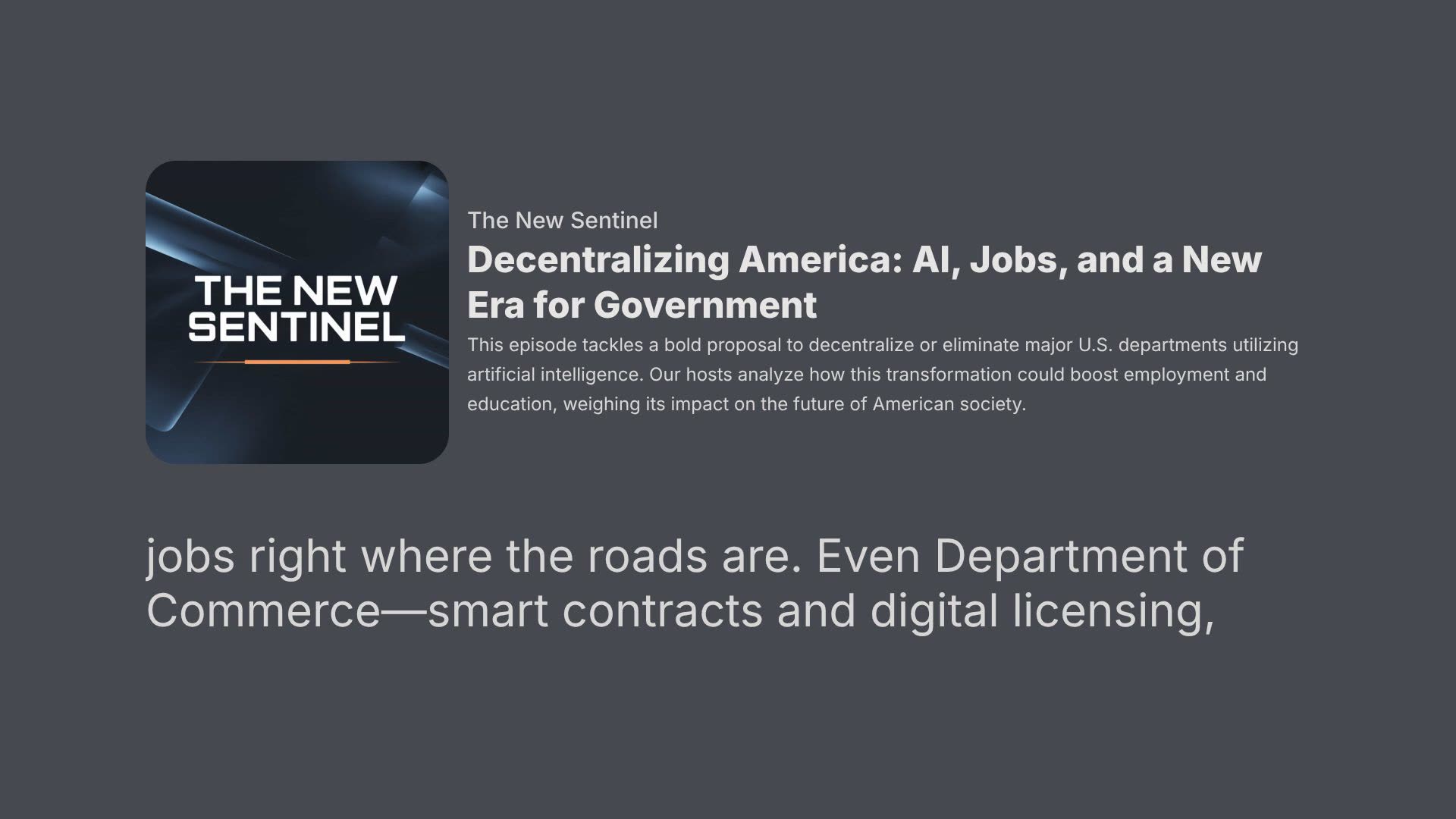 Decentralizing America: AI, Jobs, and a New Era for Government