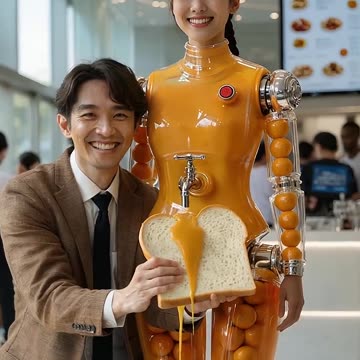 Tasty Marmalade Dispenser Robot #futuristic #robot #technology #humanoid #marmalade #café #AI