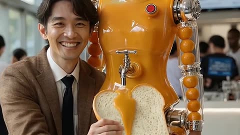 Tasty Marmalade Dispenser Robot #futuristic #robot #technology #humanoid #marmalade #café #AI
