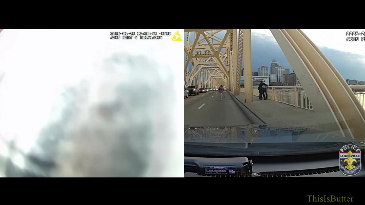 Louisville police share video of 'an angel' stopping man from jumping off 2nd Street Bridge