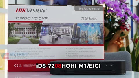 Đầu ghi Turbo 8 kênh Hikvision iDS-7208HQHI-M1_E(C) - Chuẩn nén H.265 Pro+, tiết kiệm tối đa