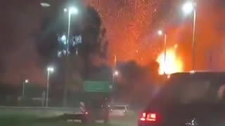 Small plane crashes into thermal power plant in Ezeiza, Argentina, causing massive explosion.