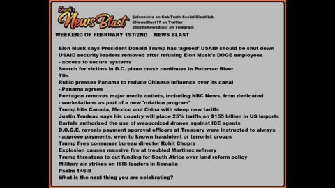 Weekend of February 1/2 2025 News Blast