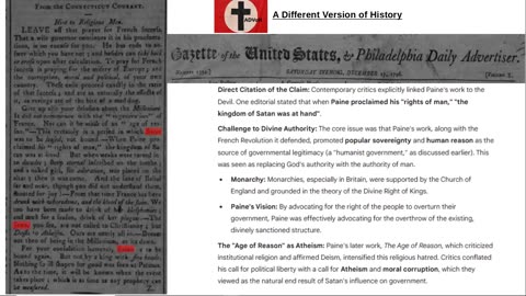 Thomas Paine's writing compared to Satan ; Supporter of Genocidal French Revolution
