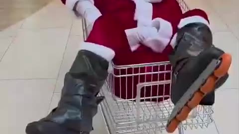 Rolling Santa at the Shopping Mall
