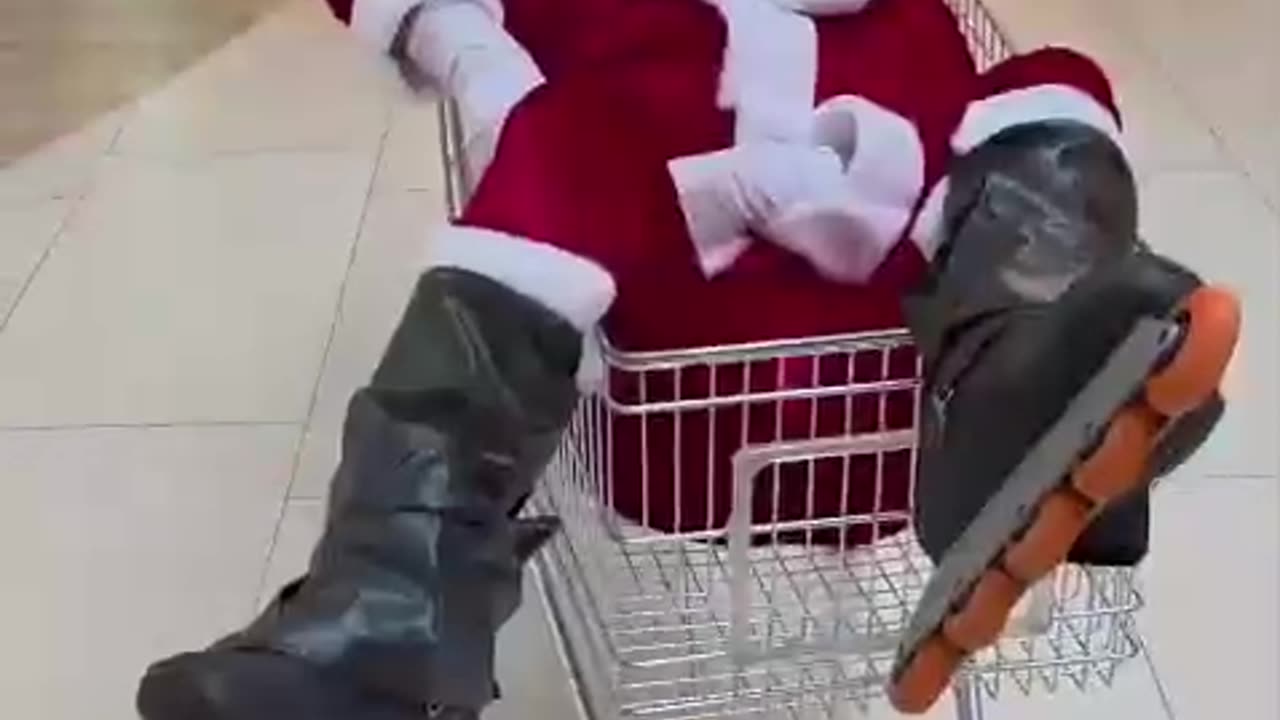 Rolling Santa at the Shopping Mall