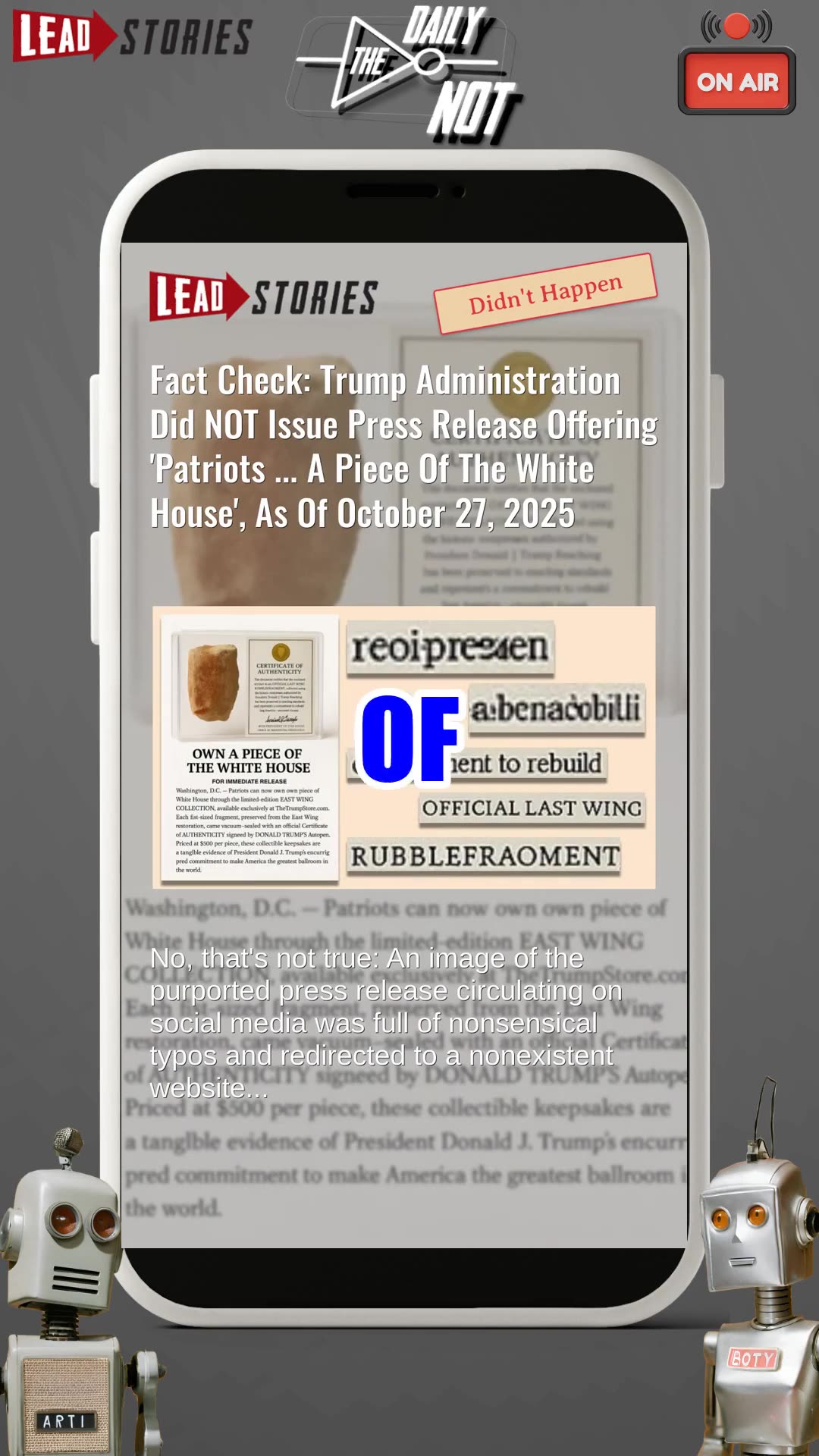 The Daily NOT - A show about what didnt happen today. Episode 566.