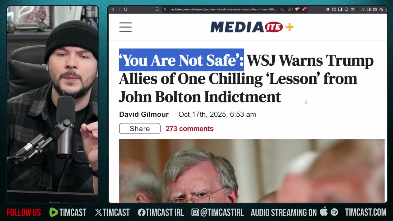 YOU ARE NOT SAFE, WSJ Warns Trump Allies As US Enters Civil War Period | Tim Pool
