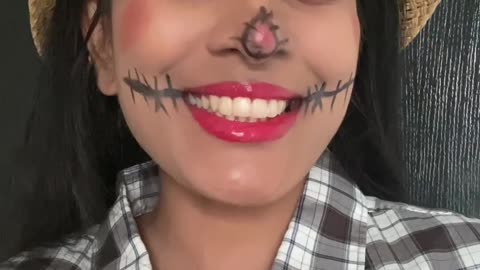 Easy Scarecrow Halloween Makeup Tutorial 👻 | Spooky Halloween Makeup for Beginners