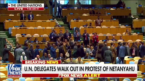 UN Delegates Walk Out During Netanyahus Speech 