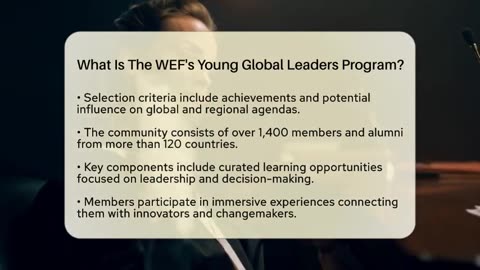 Cos'è il programma Young Global Leaders di Klaus Schwab del WEF di Davos? DOCUMENTARIO pare che il gruppo sia "determinante nel plasmare le politiche a livello mondiale, minare i principi democratici e creare servitori obbedienti'