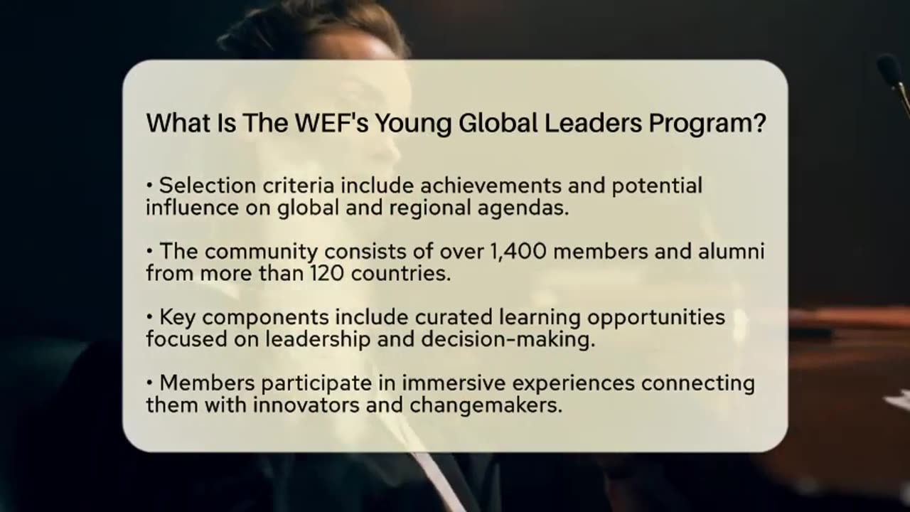 Cos'è il programma Young Global Leaders di Klaus Schwab del WEF di Davos? DOCUMENTARIO pare che il gruppo sia "determinante nel plasmare le politiche a livello mondiale, minare i principi democratici e creare servitori obbedienti'