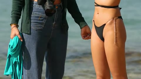 Gift at the beach Baby Bikini Model porn star baby