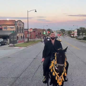 A man named Mohammed Aburdaha blocking traffic in Hickory Hills, Illinois with his friends as ...