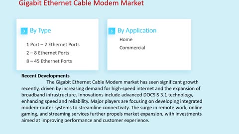 Gigabit Ethernet Cable Modem Market Size, Share, and Forecast to 2033 | Market Strides