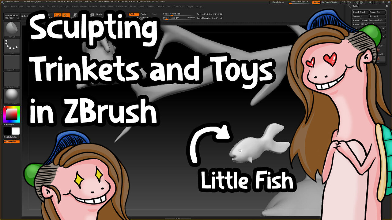 Sculpting Trinkets and Toys in ZBrush - Little Fish!