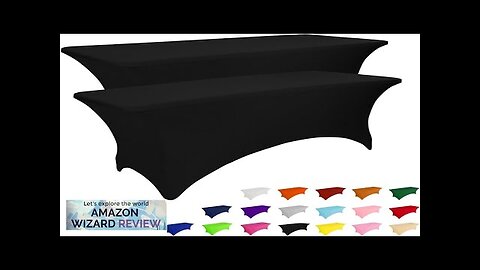 2 Pack 6FT Table Cloth for Rectangular Fitted Events Stretch Black Table Review