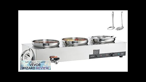 VEVOR Electric Soup Warmer Three 7.4QT Stainless Steel Round Pot 86~185°F Adjustable Review