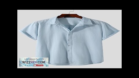 INCERUN Mens Summer Casual Cool Comfort Solid Color Lapel Shirts White Review