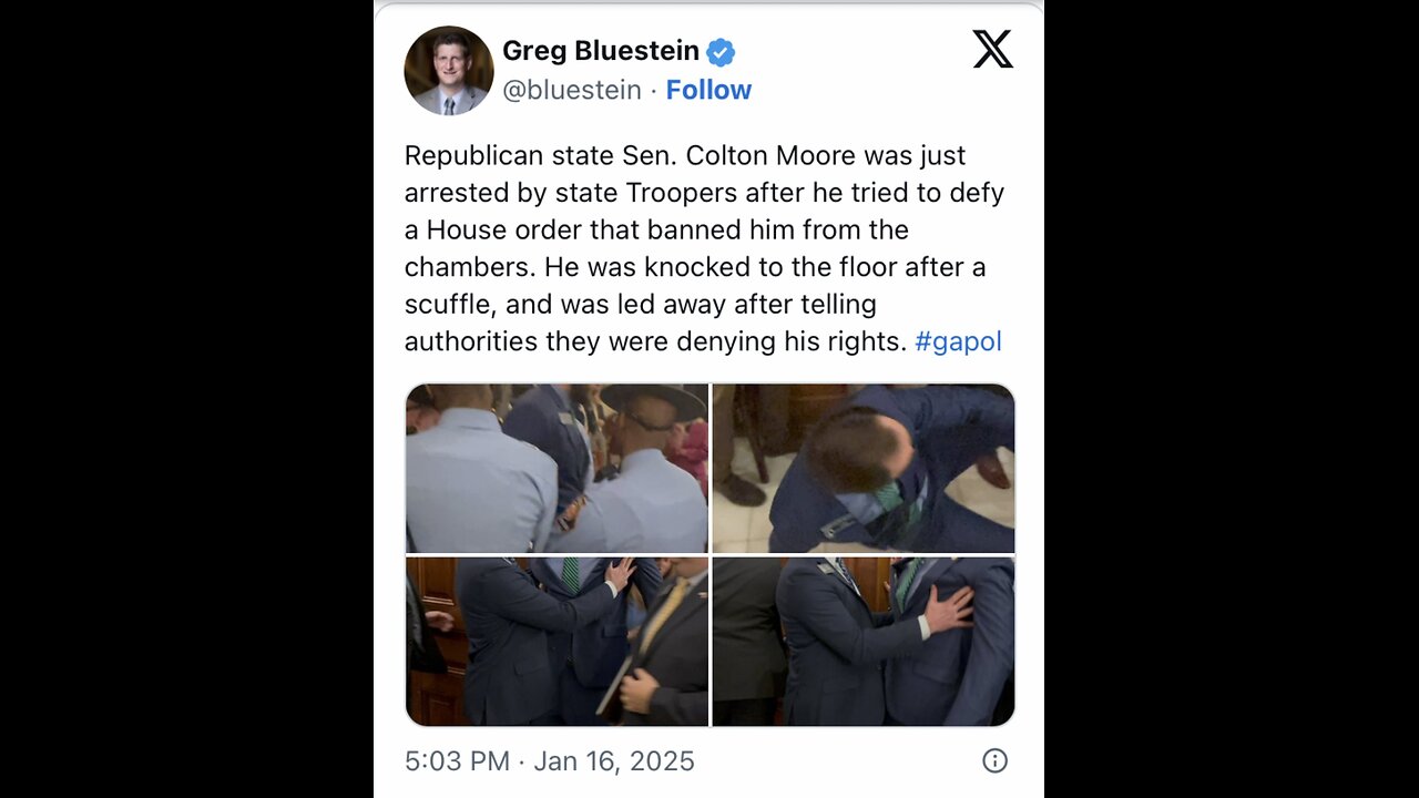GEORGIA SENATOR ARRESTED🤵♂️🚨👮🏛️AT STATE CAPITOL BY STATE TROOPERS🏛️👮♂️💫