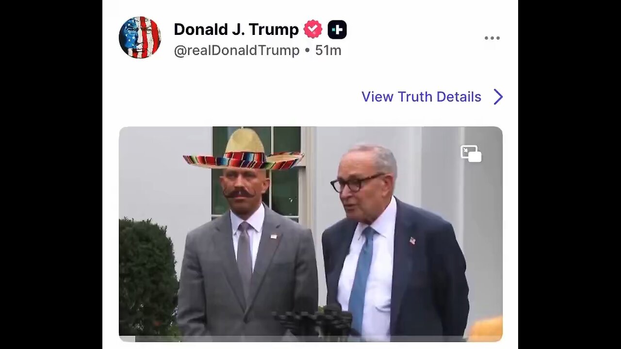 President Trump just posted an AI video of Chuck Schumer and Hakeem Jeffries
