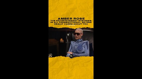 @amberrose The entertainment business is all transactional, no one really cares about you