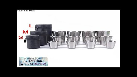 Outdoor Camping Cup Tableware 30ml/70ml/170ml Travel Cups Set Stainless Steel Cover Mug Review