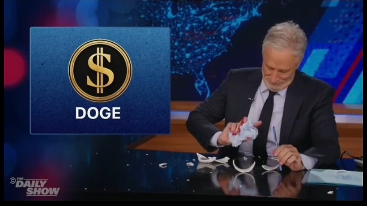 Jon Stewart Slices Open Hand While On An Anti-DOGE Rant