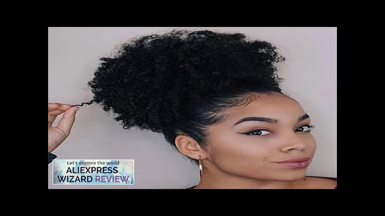 Synthetic Large Afro Puff Drawstring Ponytail Kinky Curly Bun HairPiece African American Review