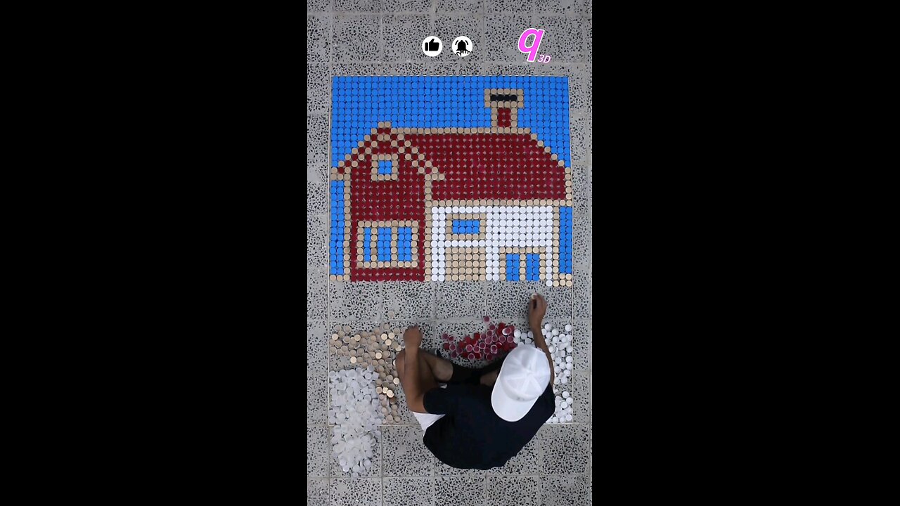 Believe it or not… this house is made of bottle caps! 😍 #3d #3dart #qamhani #shorts #HouseArt