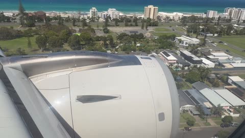 SCENIC Flight: Gold Coast Airport (OOL) Takeoff & Landing | Wing View over Coolangatta & Kirra Beach
