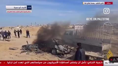 The israelis targeted a civilian vehicle on Al Rasheed Street, in central Gaza, killing a ...