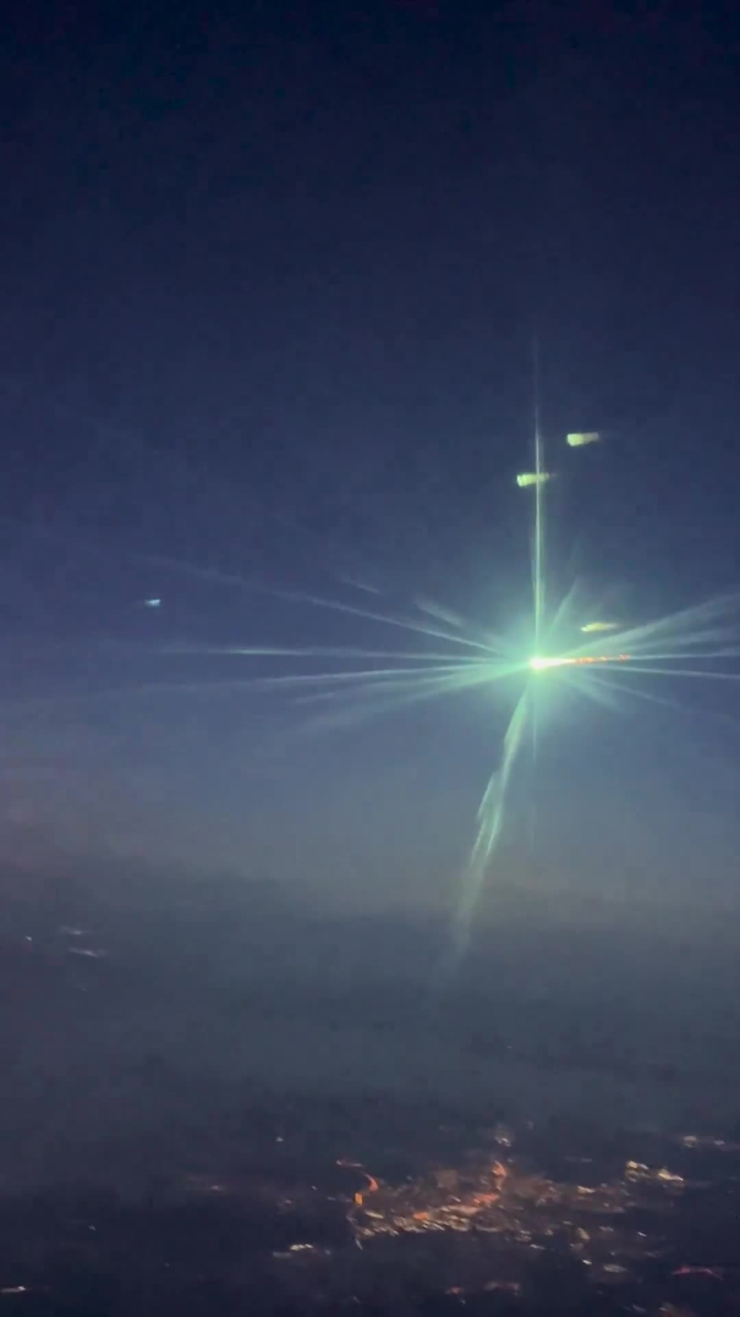A meteor seen from a plane