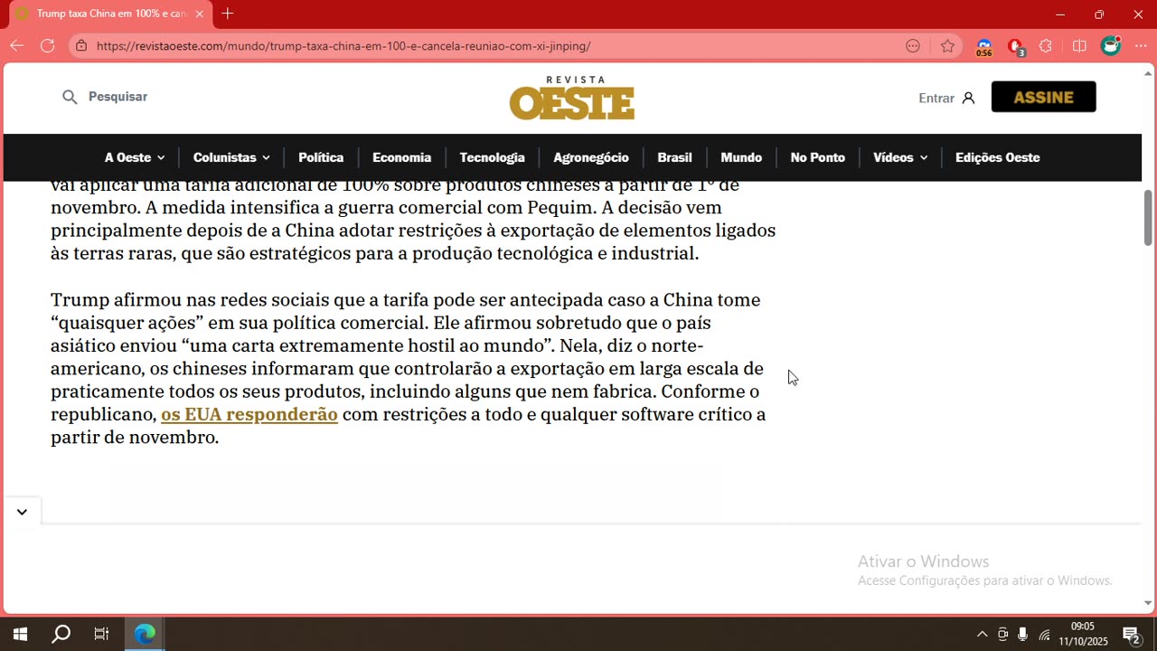 Trump taxa China em 100% e cancela reunião com Xi Jinping.mp4