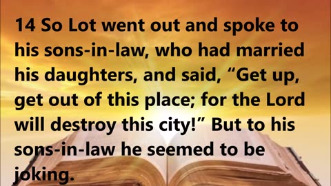 The angels warn Lot; Lot warns his family.