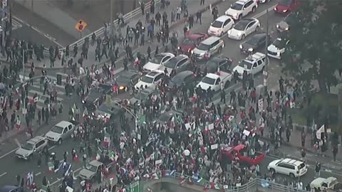 LA police disperse protest against Trump’s immigration policies