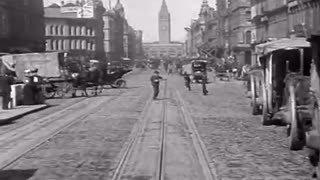 San Francisco Trolley Ride and Street Scenes 1905