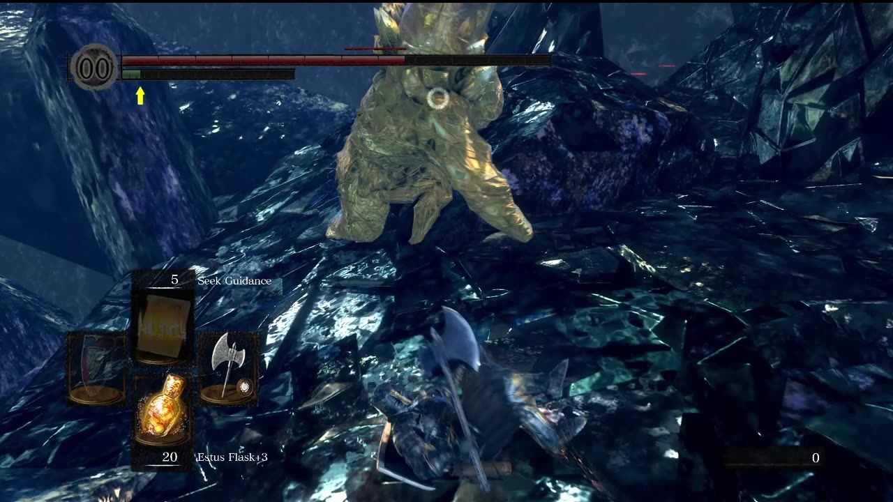 Dark Souls Remastered | Golden Crystal Golem strategy in Crystal Cave