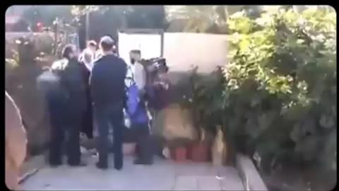 Elderly Palestinian Evicted by Eastern European Fake Jew Zionist